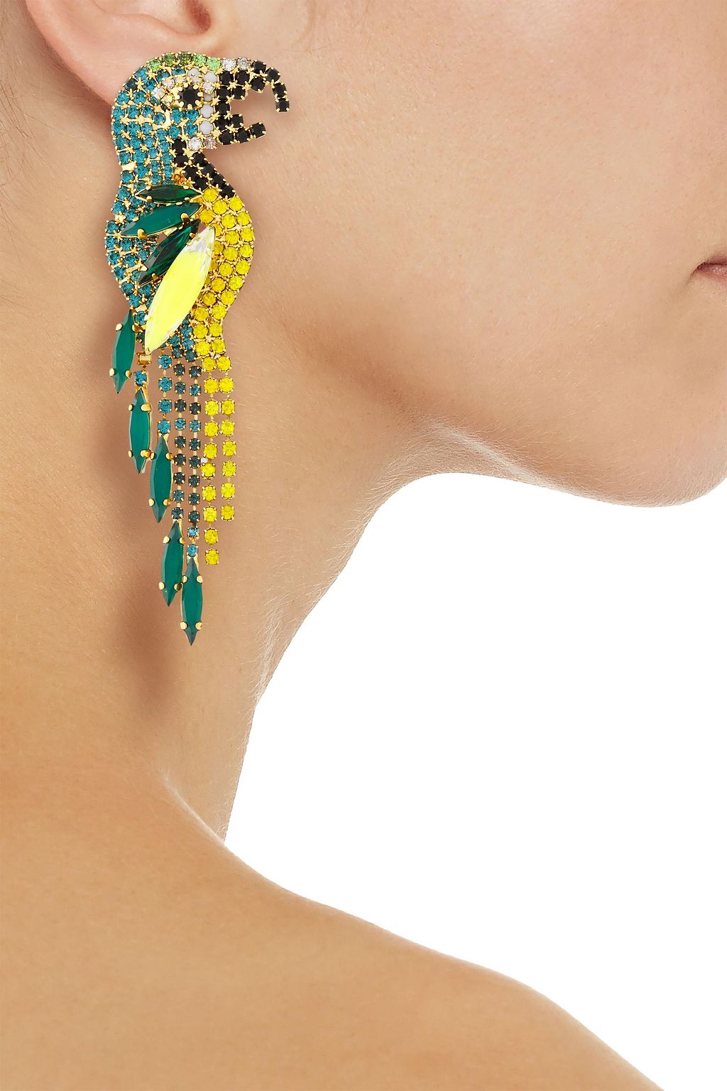ELIZABETH COLE 24-karat gold-plated crystal earrings