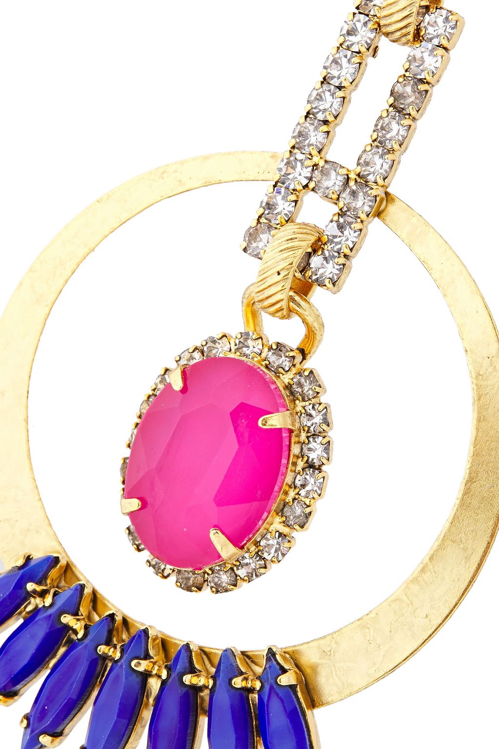 ELIZABETH COLE 24-karat gold-plated Swarovski crystal earrings