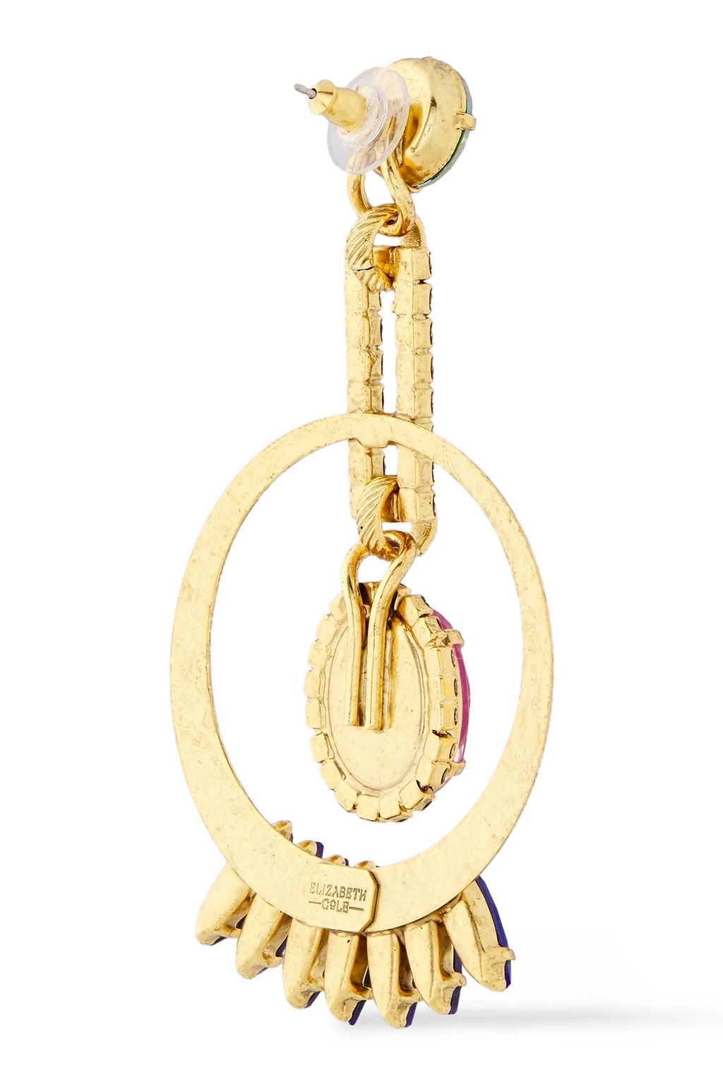 ELIZABETH COLE 24-karat gold-plated Swarovski crystal earrings
