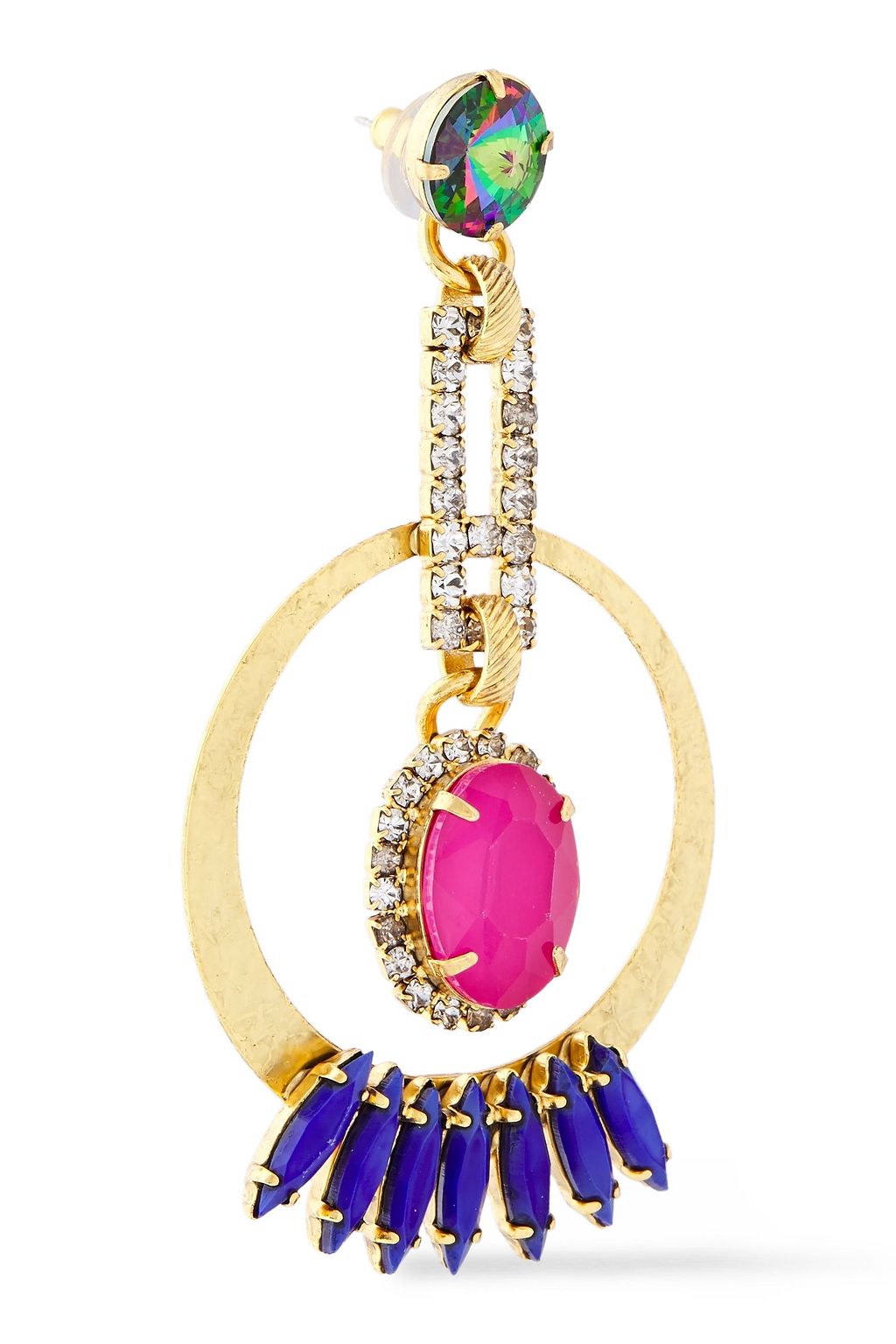 ELIZABETH COLE 24-karat gold-plated Swarovski crystal earrings