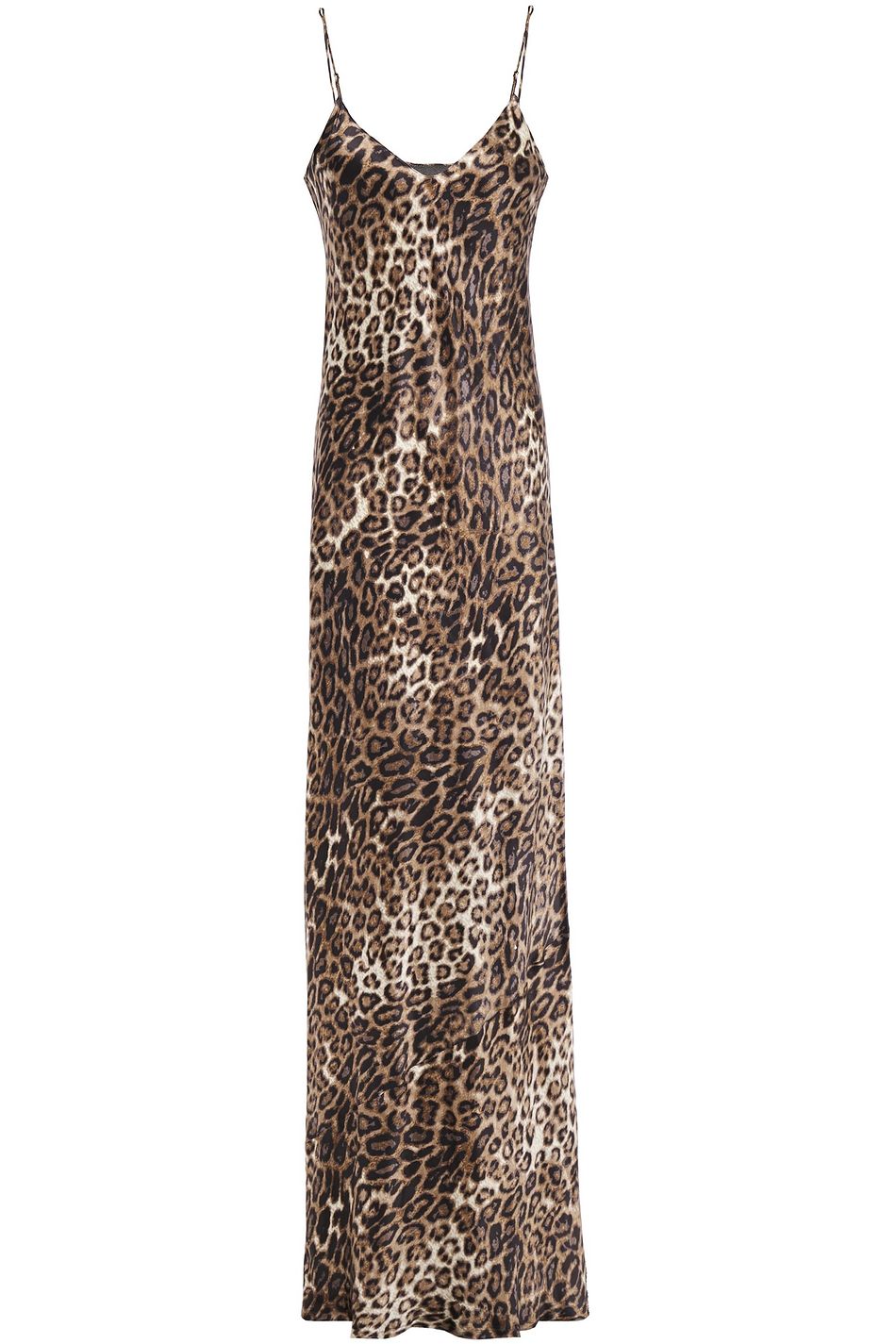 leopard print satin slip dress