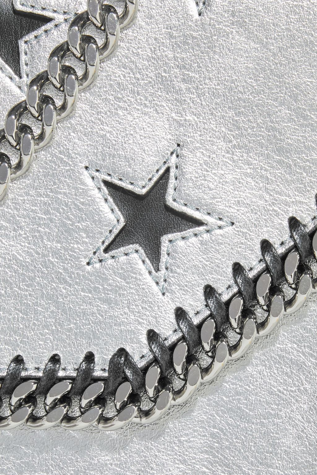STELLA MCCARTNEY Falabella Box cutout metallic faux leather shoulder bag