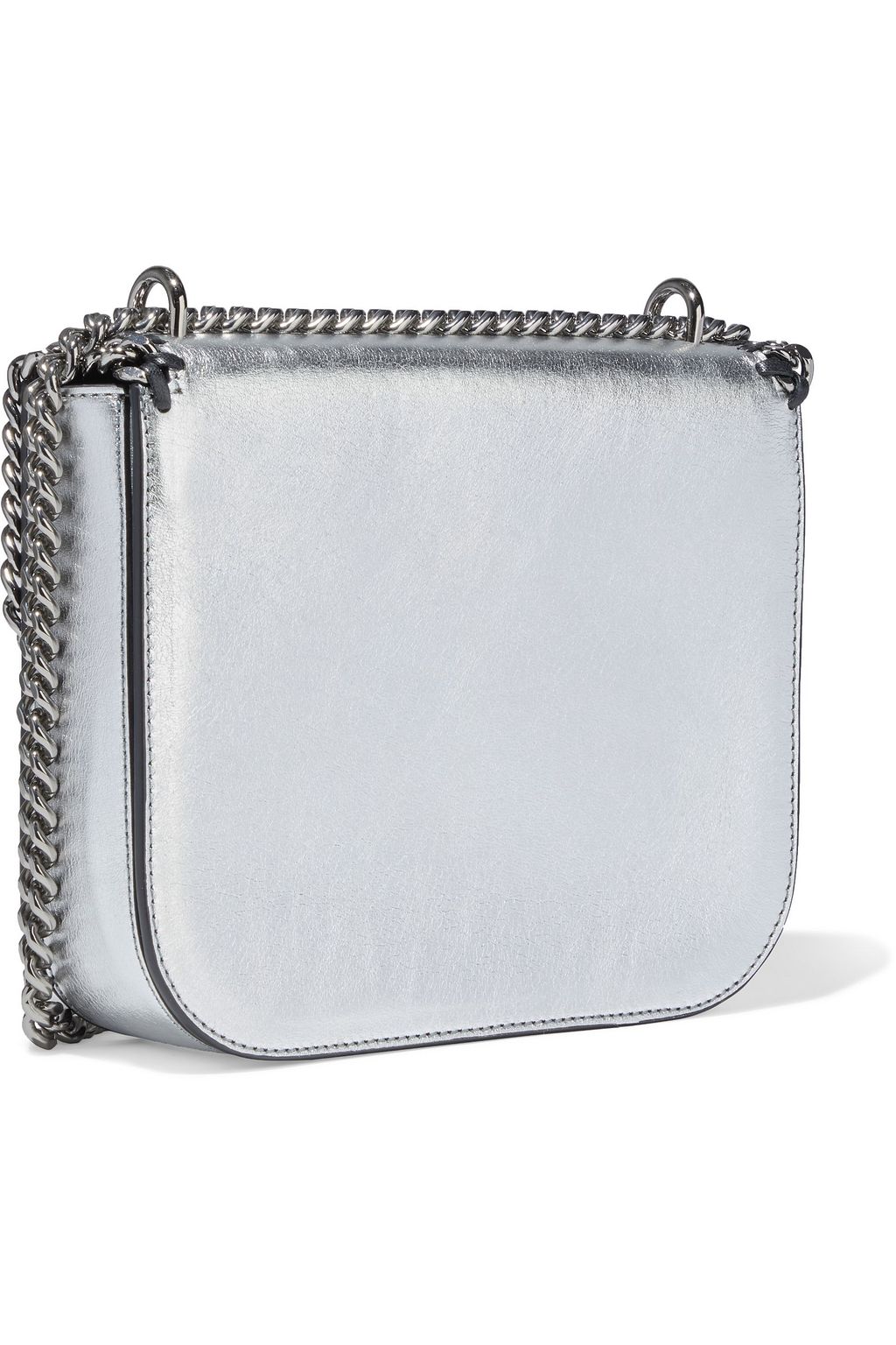 STELLA MCCARTNEY Falabella Box cutout metallic faux leather shoulder bag