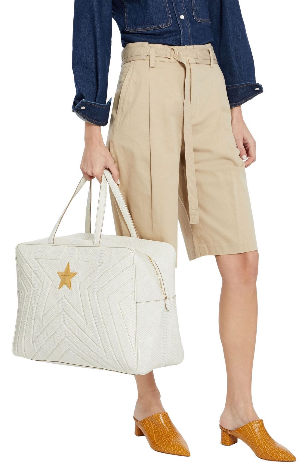 STELLA MCCARTNEY Stella Star quilted faux snake-effect leather tote