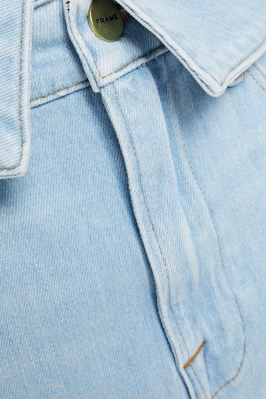 FRAME Le High Mini faded denim mini skirt