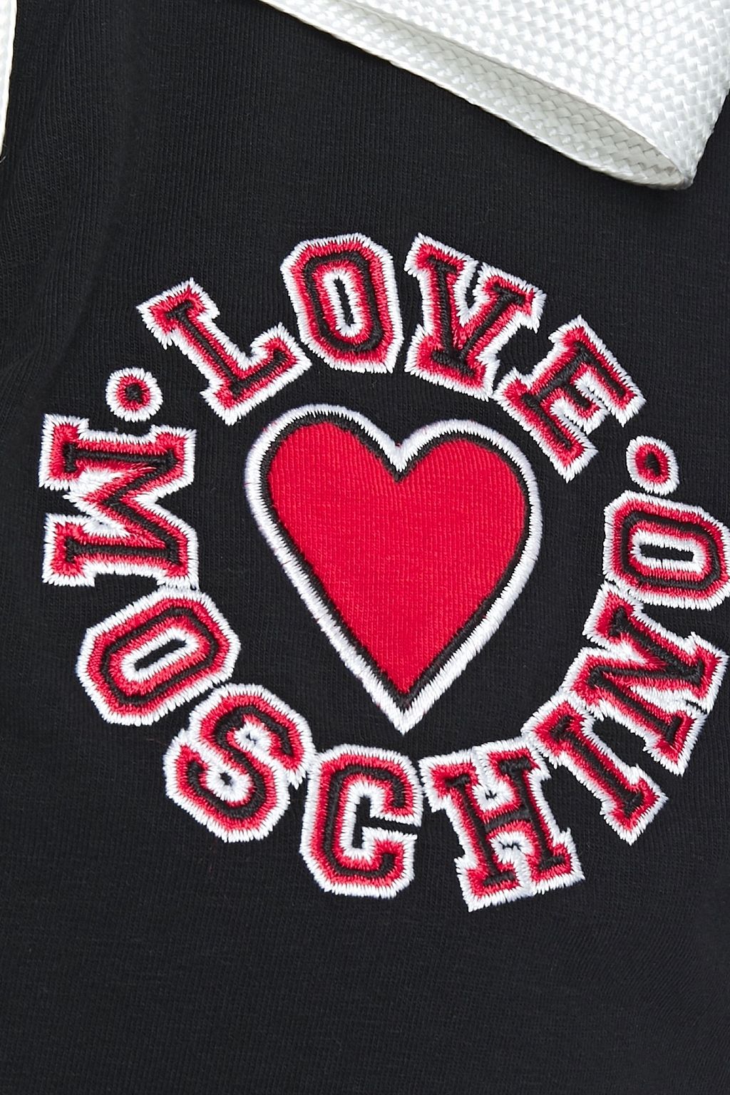 LOVE MOSCHINO Pussy-bow embroidered stretch cotton-jersey T-shirt