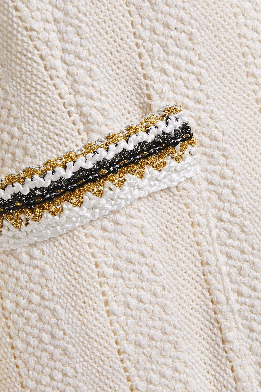 SANDRO Adeline metallic crochet-trimmed cotton-tweed jacket