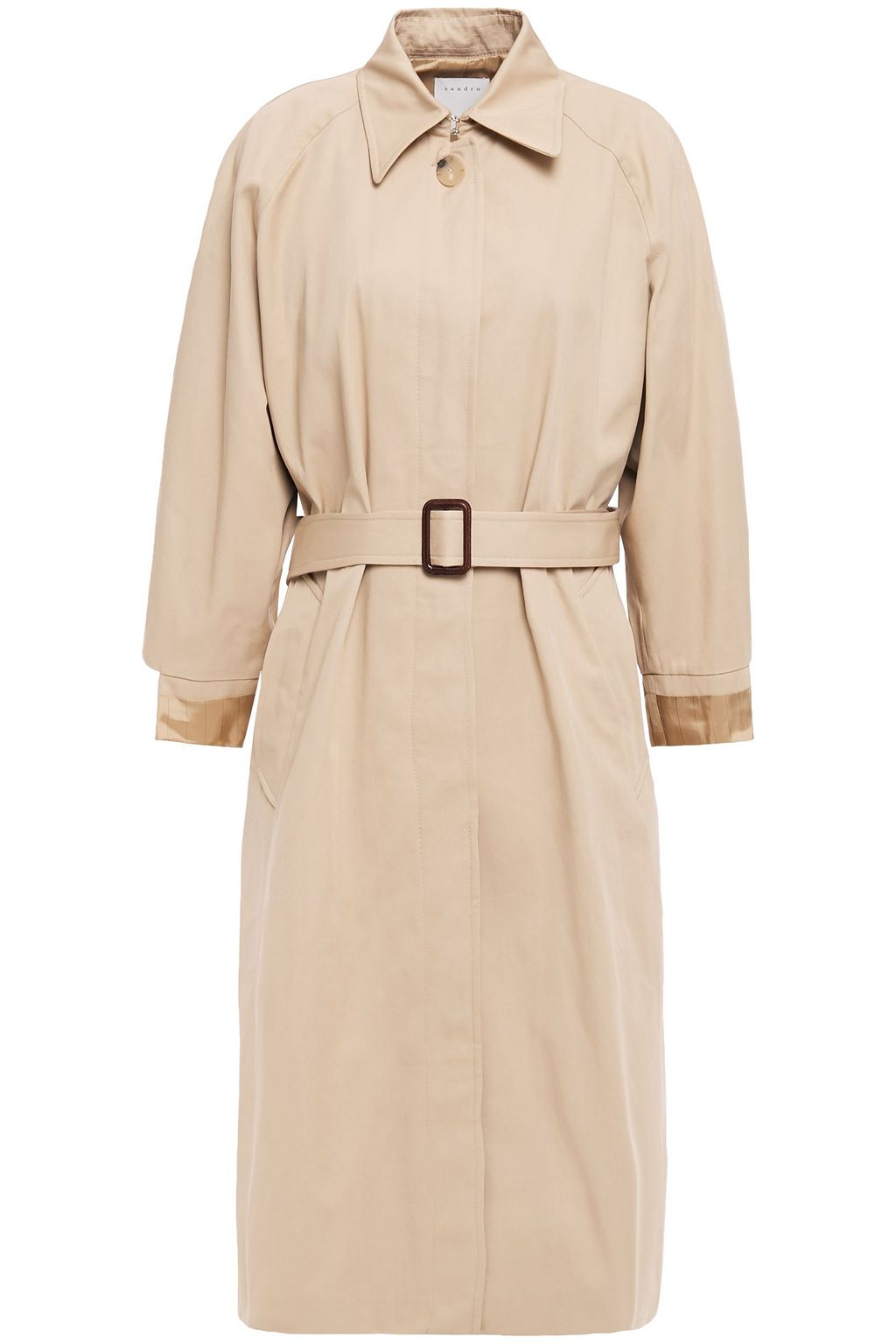 SANDRO Rafael belted cotton-gabardine trench coat | THE OUTNET