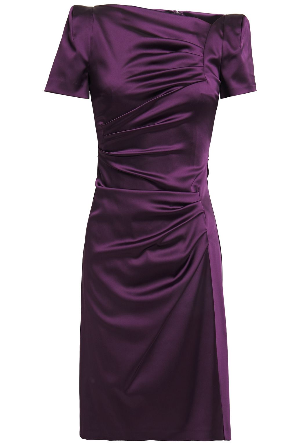 dark purple satin dress