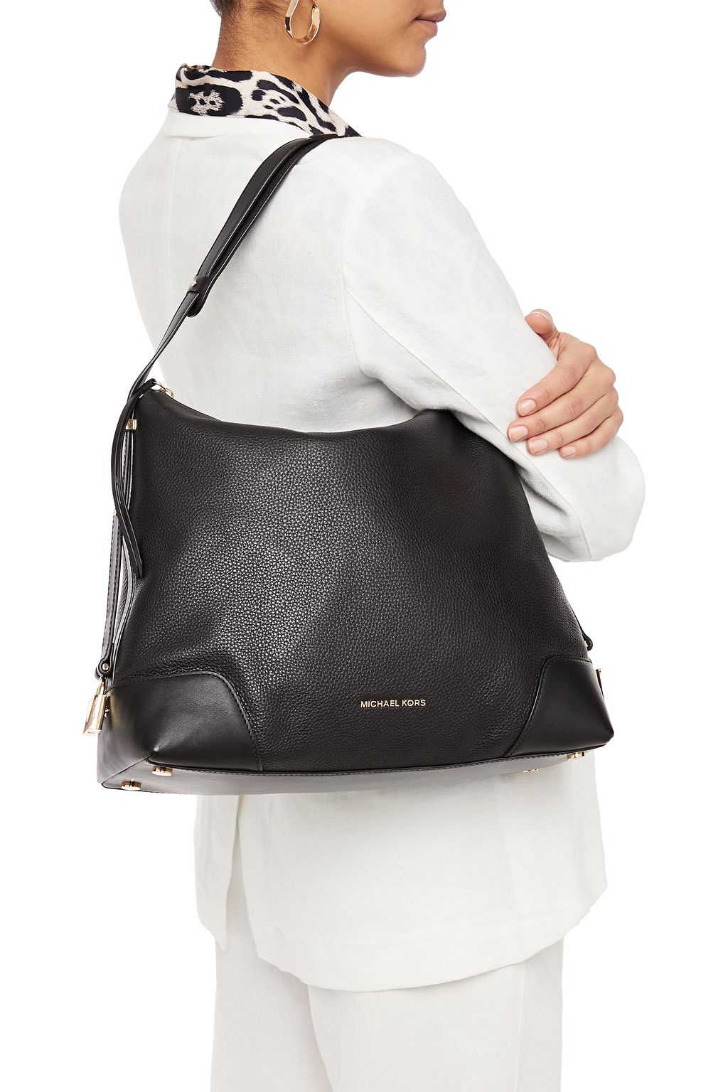 michael kors crosby pebble leather shoulder bag