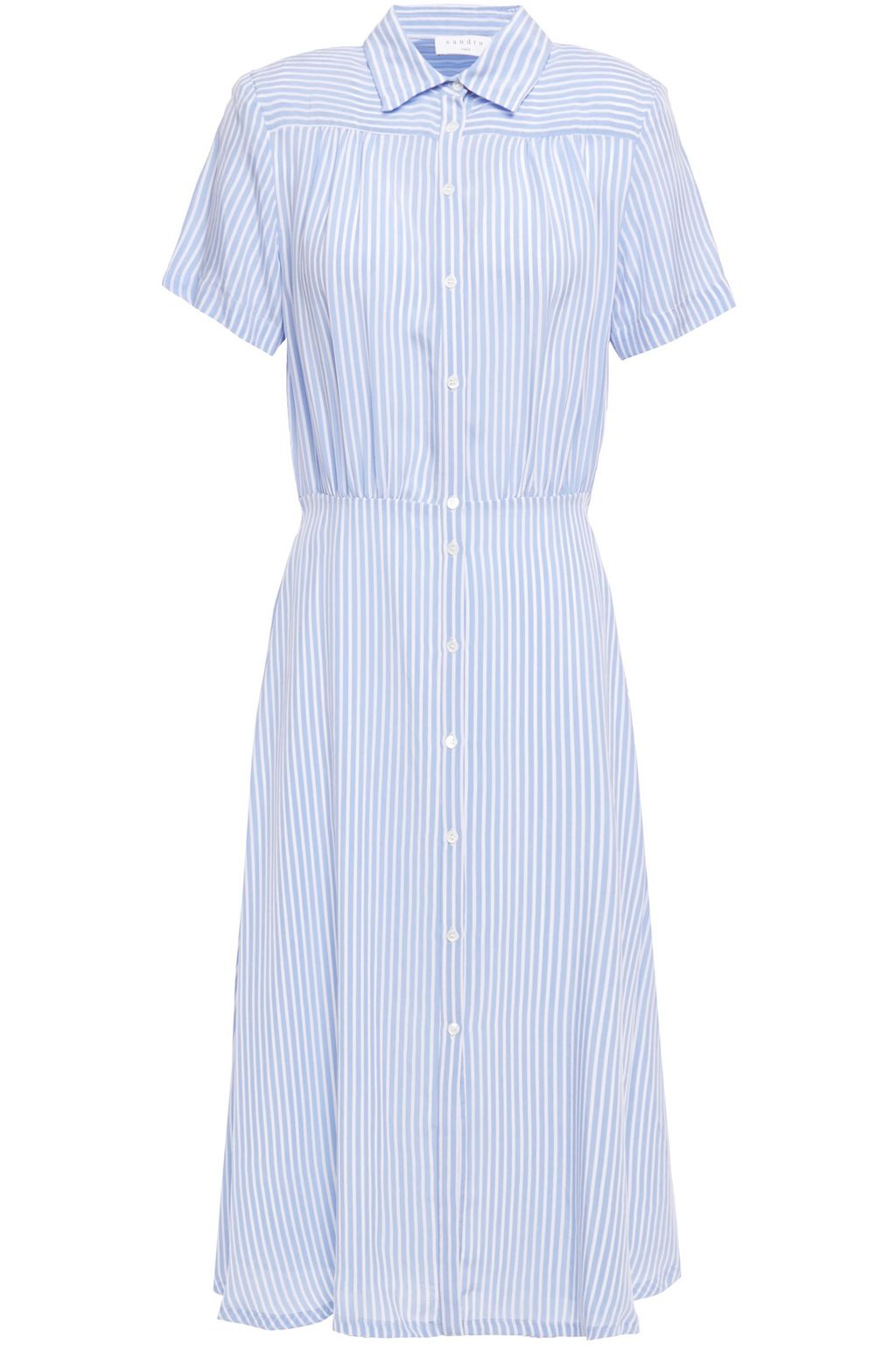 blue midi shirt dress