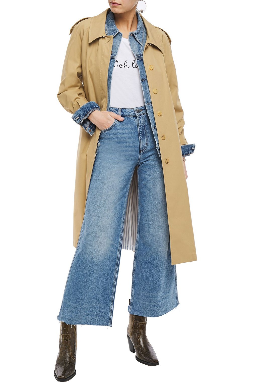 SANDRO Victorine cotton-gabardine trench coat