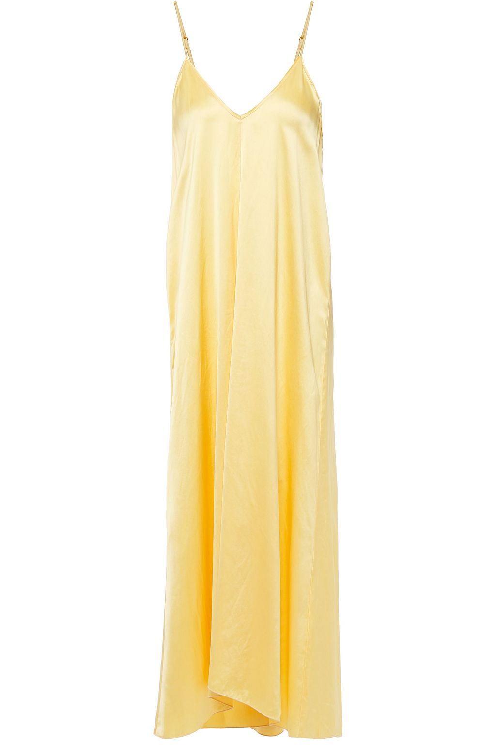 yellow midi slip dress