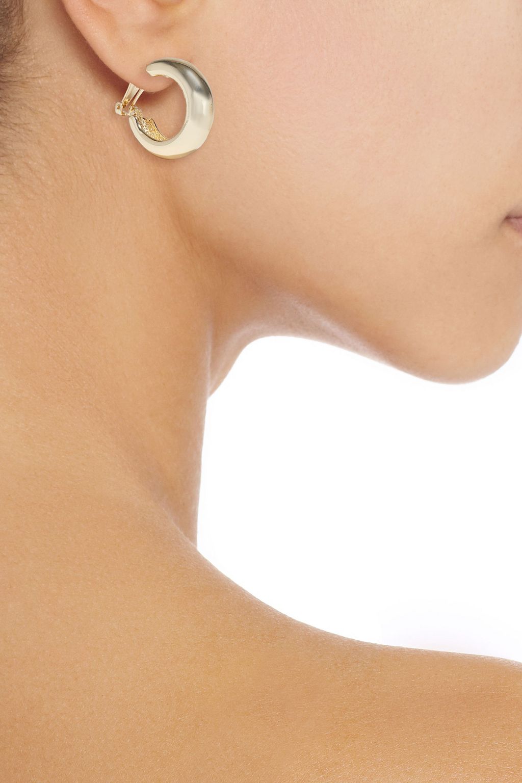 KENNETH JAY LANE Gold-tone clip hoop earrings
