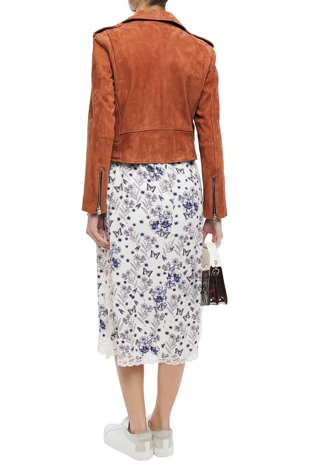 SANDRO Youna suede biker jacket
