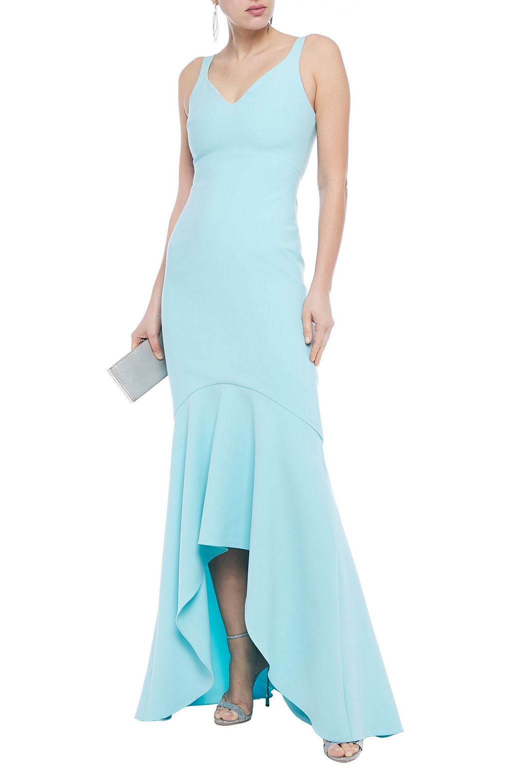 CINQ À SEPT Sade ruffled stretch-crepe gown