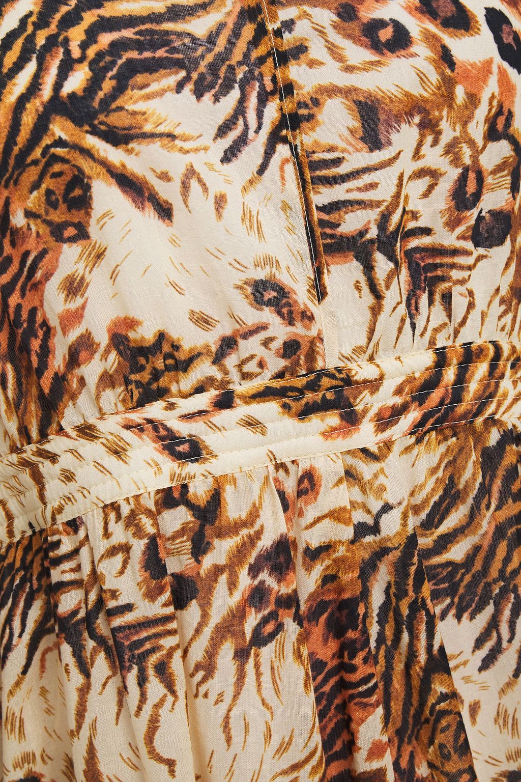 NANUSHKA Hazel gathered leopard-print organic cotton-voile maxi dress