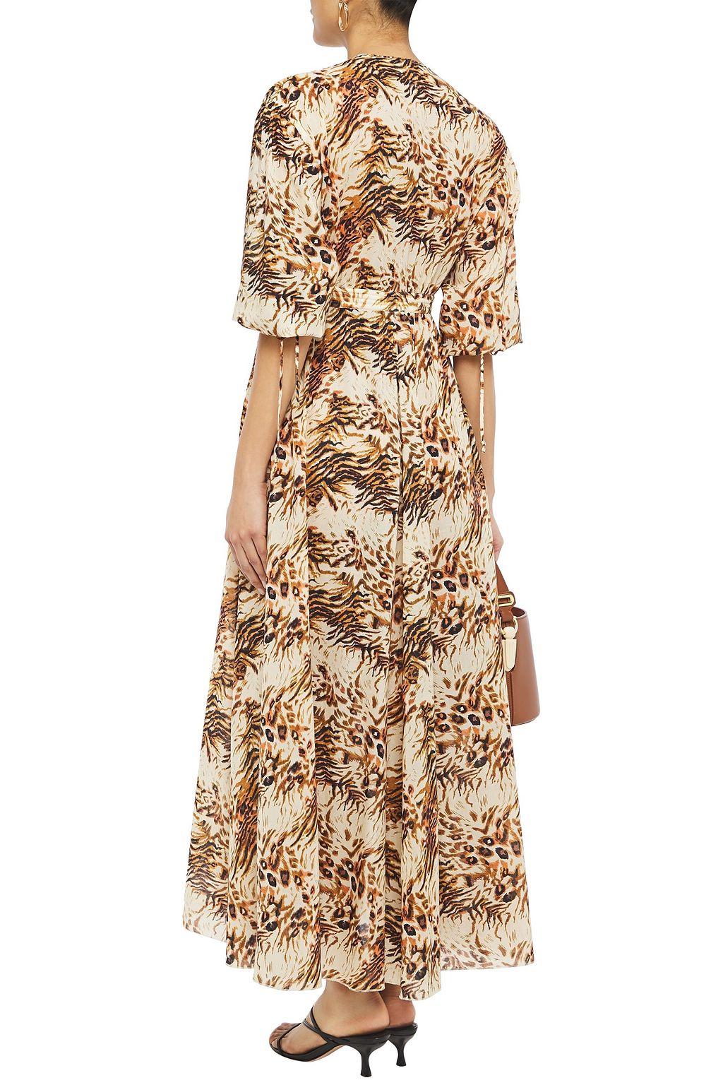NANUSHKA Hazel gathered leopard-print organic cotton-voile maxi dress
