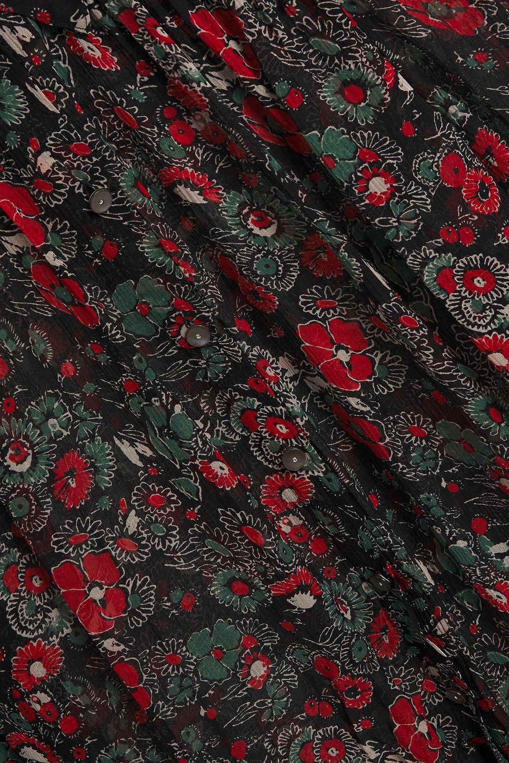 VERONICA BEARD Shirred floral-print silk-crepon shirt
