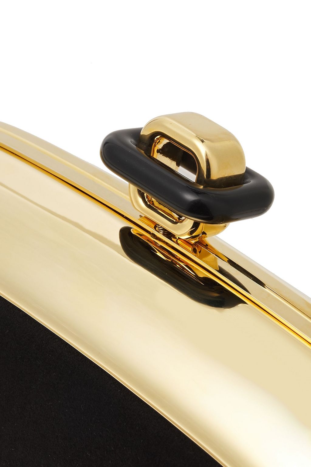 ROGER VIVIER Satin-paneled silver-tone box clutch