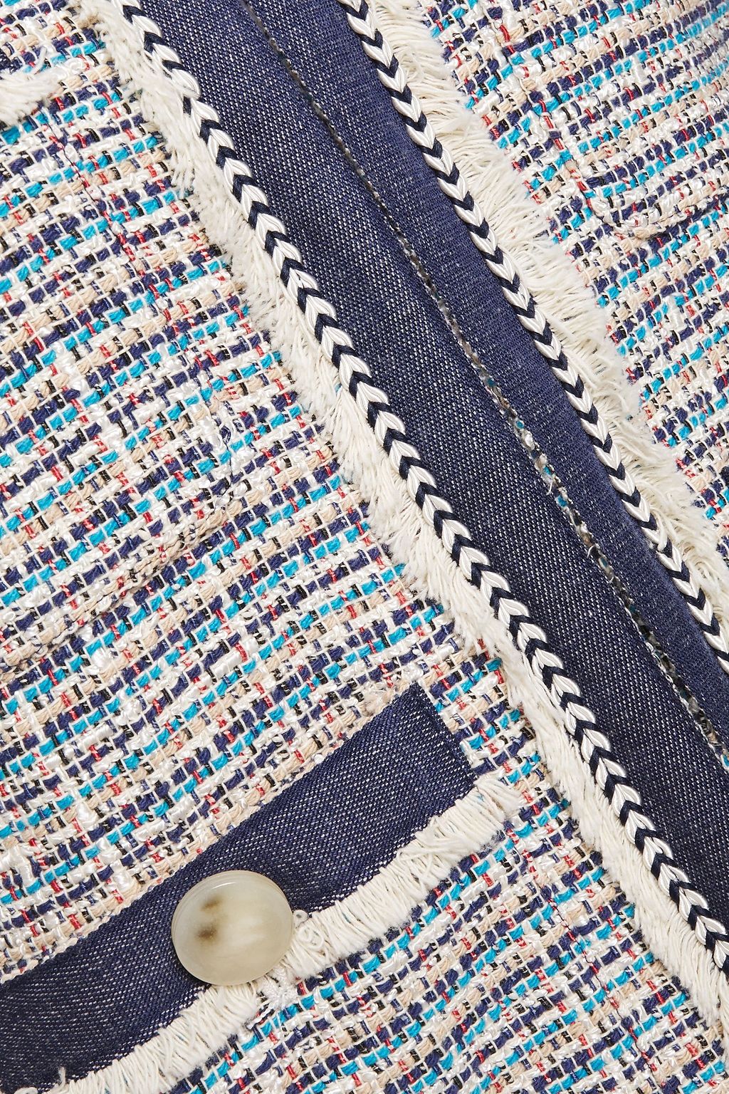 VERONICA BEARD Frayed cotton-blend tweed jacket