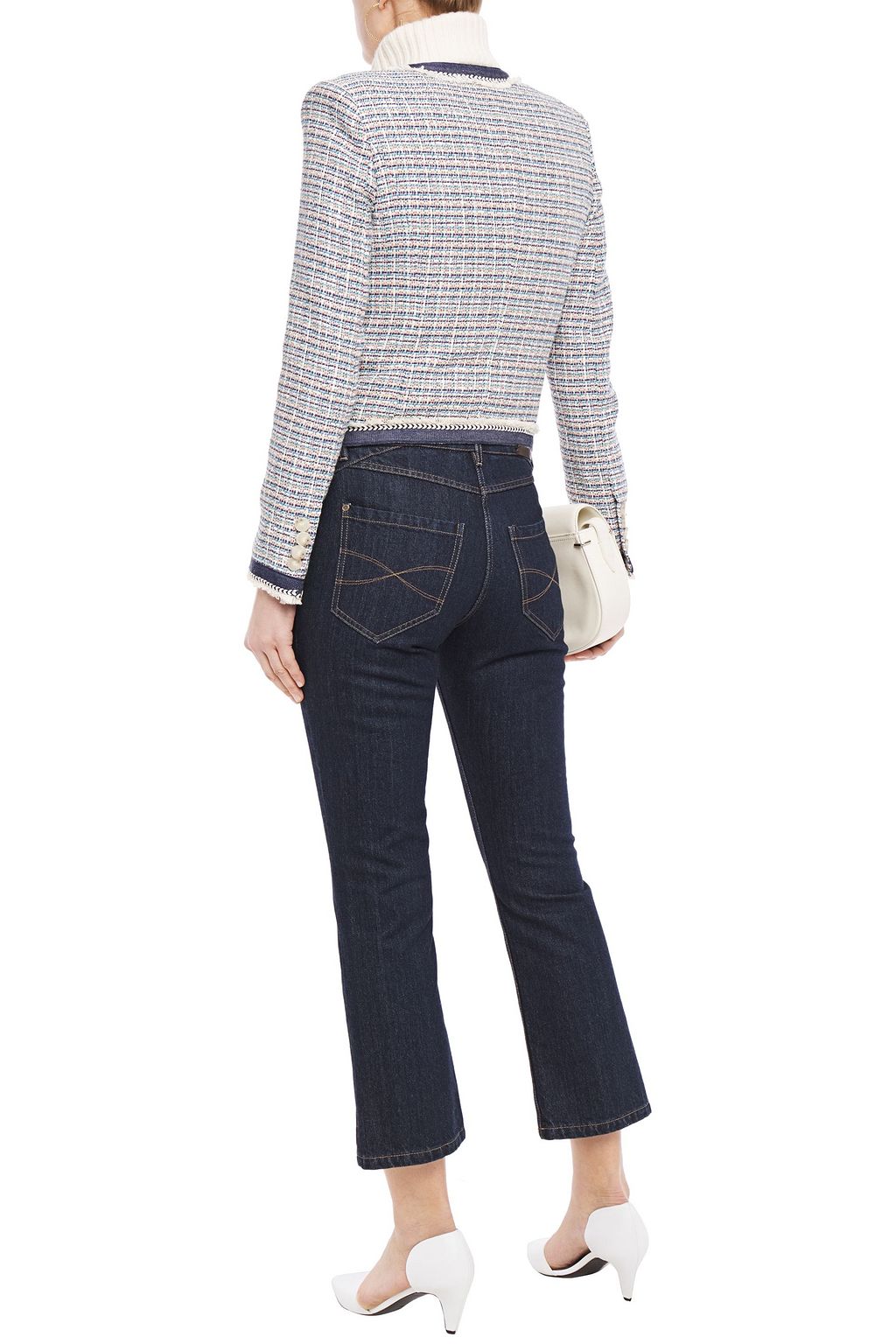 VERONICA BEARD Frayed cotton-blend tweed jacket