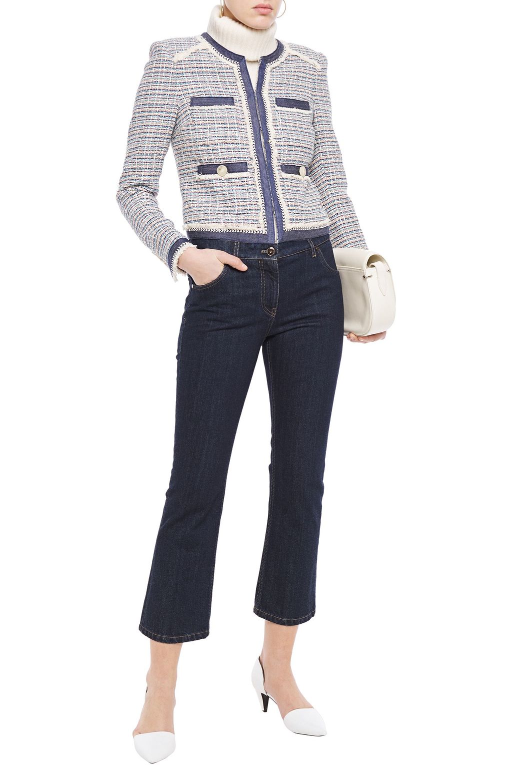 VERONICA BEARD Frayed cotton-blend tweed jacket