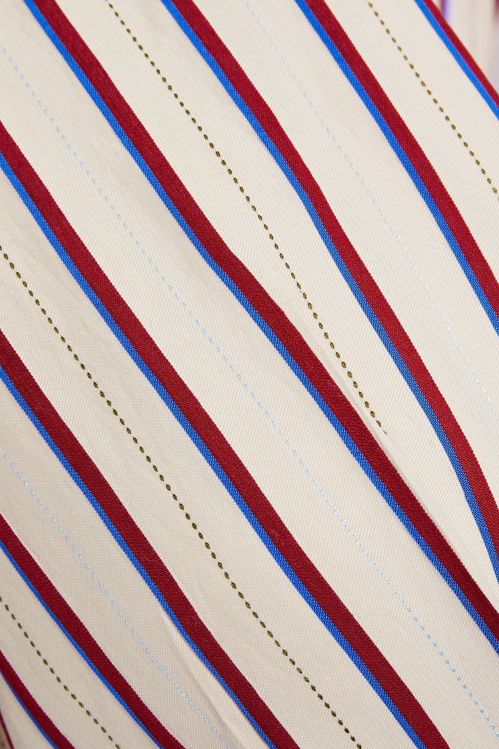 SANDRO Paige belted gathered striped twill mini dress