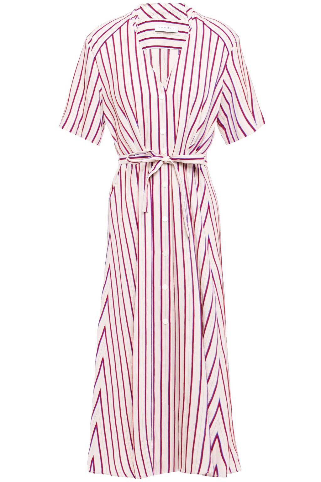 pink midi shirt dress