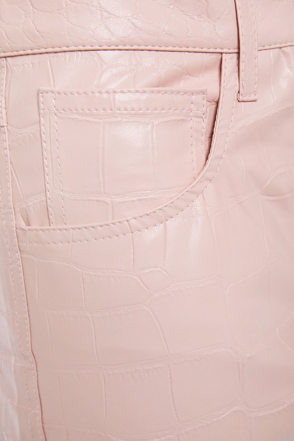 NANUSHKA Ivy cropped croc-effect vegan leather straight-leg pants