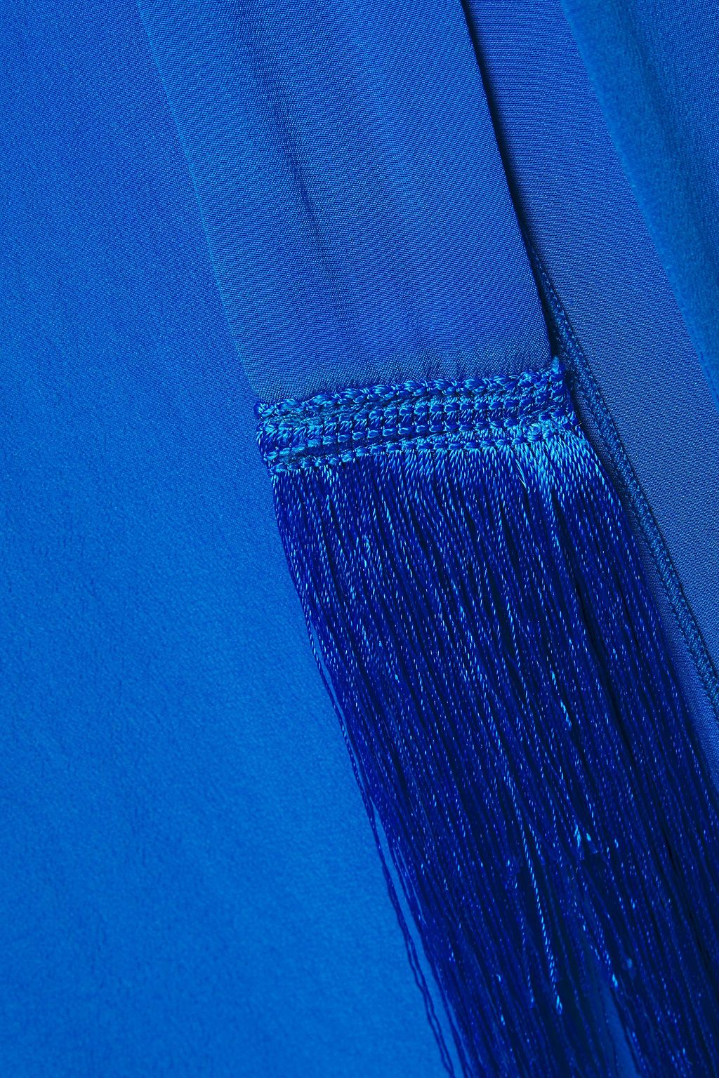 FORTE_FORTE Fringe-trimmed silk crepe de chine maxi wrap skirt