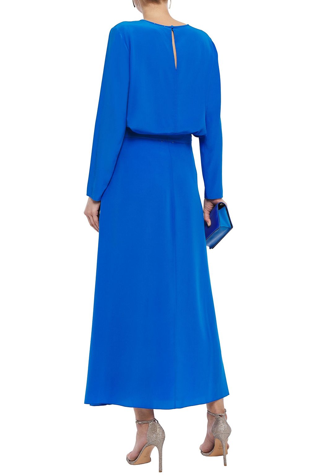 FORTE_FORTE Fringe-trimmed silk crepe de chine maxi wrap skirt