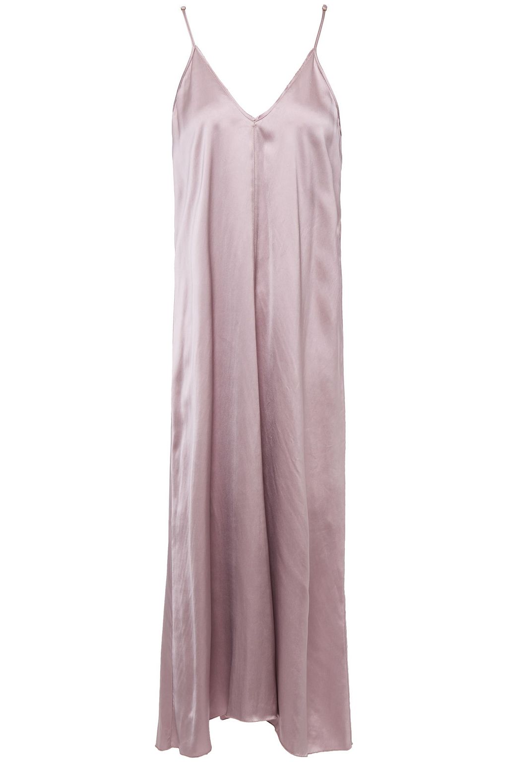 lilac satin midi dress