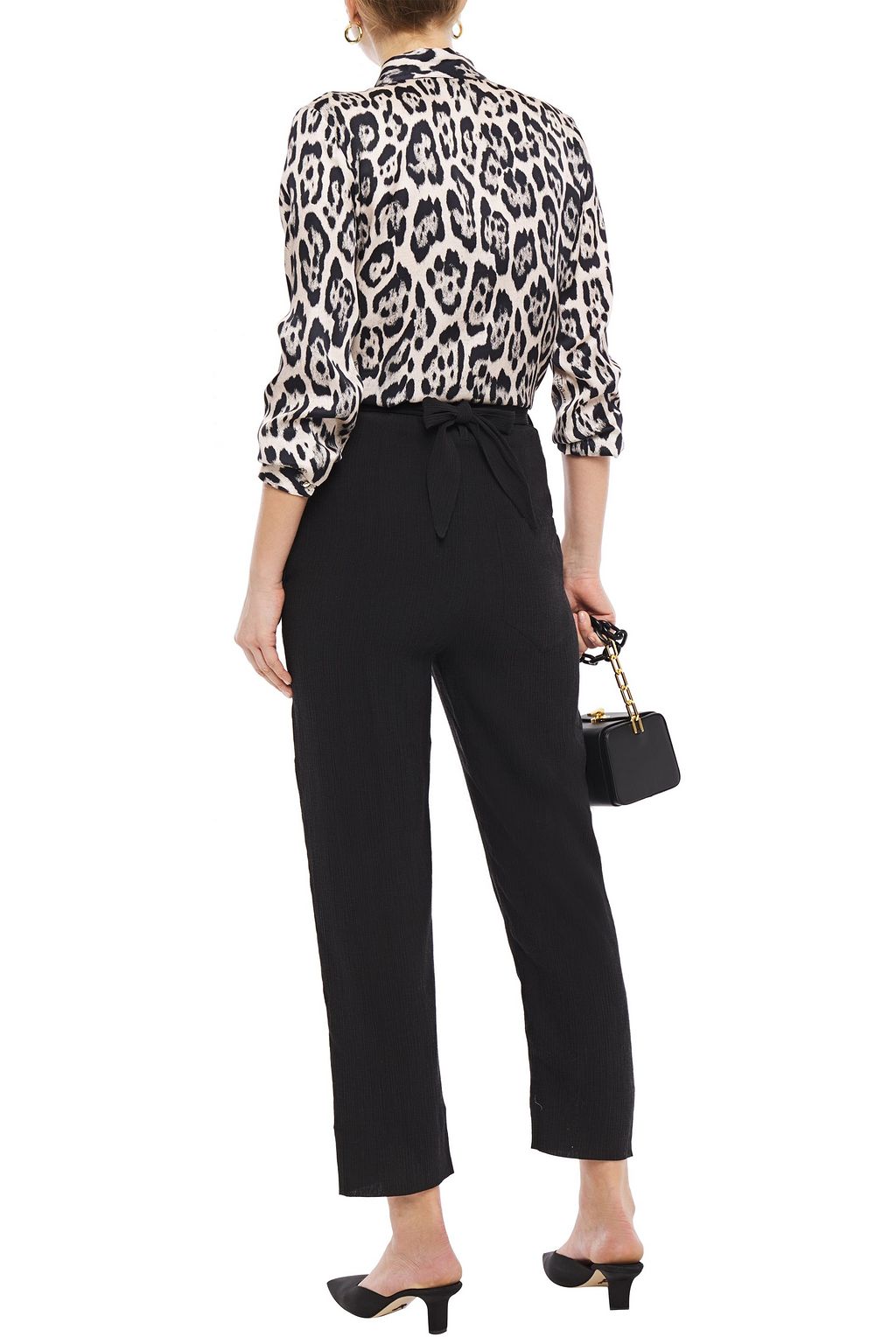 NANUSHKA Kedu cropped crinkled Tencel-blend straight-leg pants