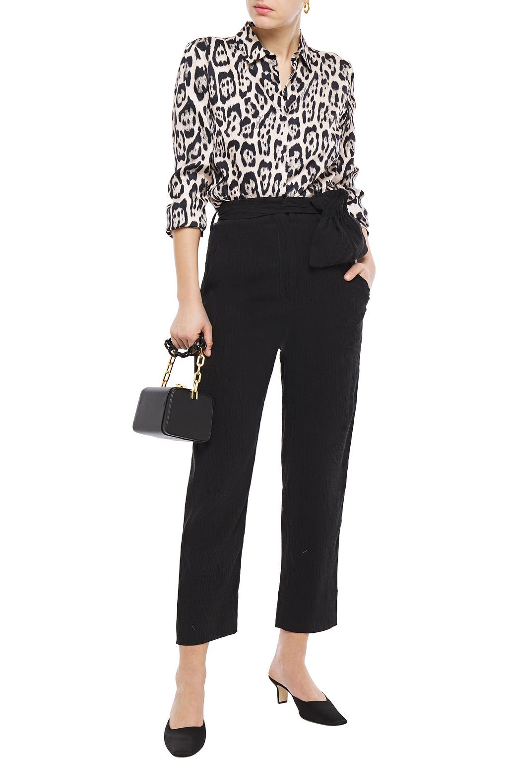 NANUSHKA Kedu cropped crinkled Tencel-blend straight-leg pants