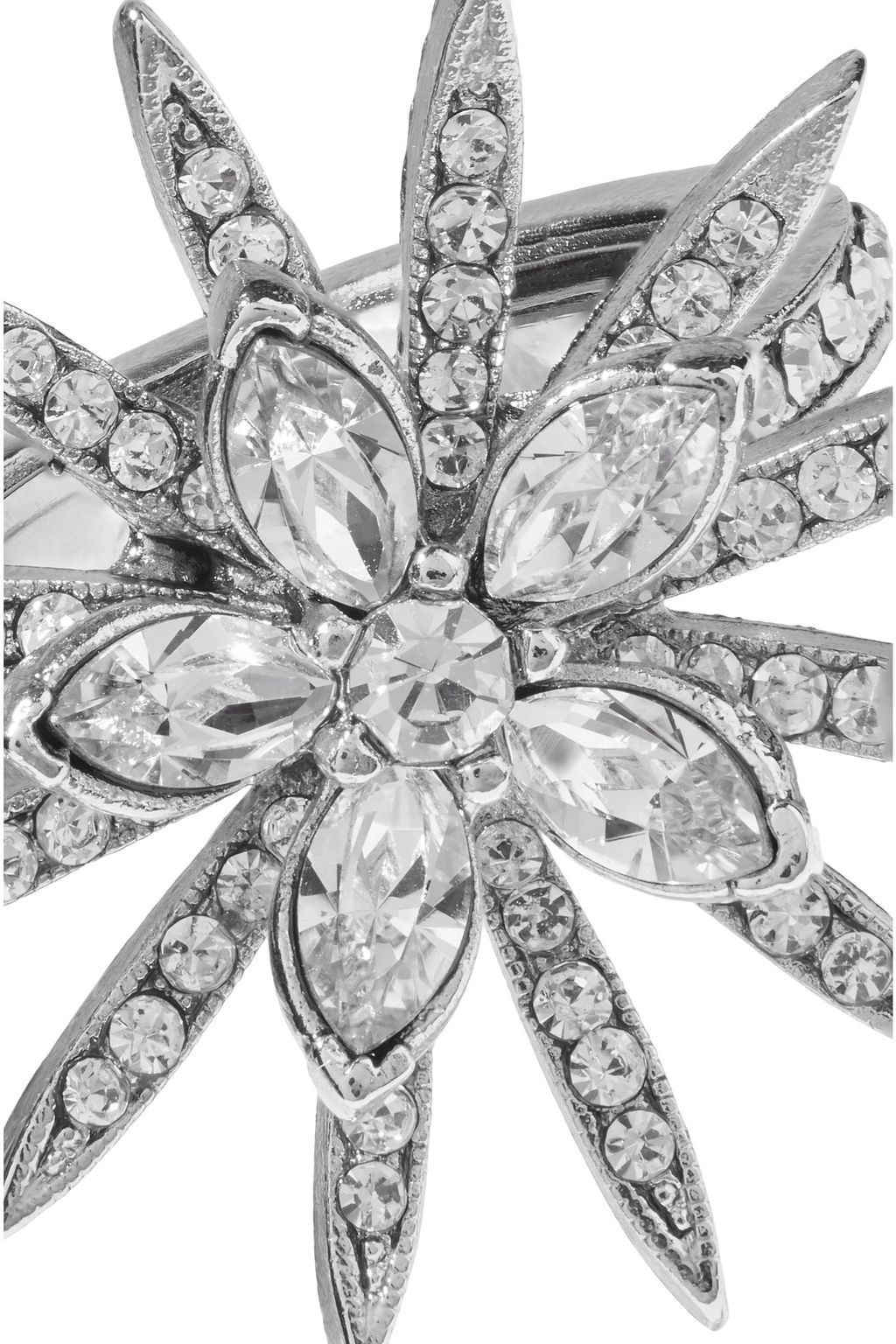OSCAR DE LA RENTA Silver-tone crystal ring