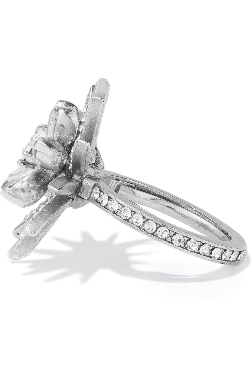 OSCAR DE LA RENTA Silver-tone crystal ring