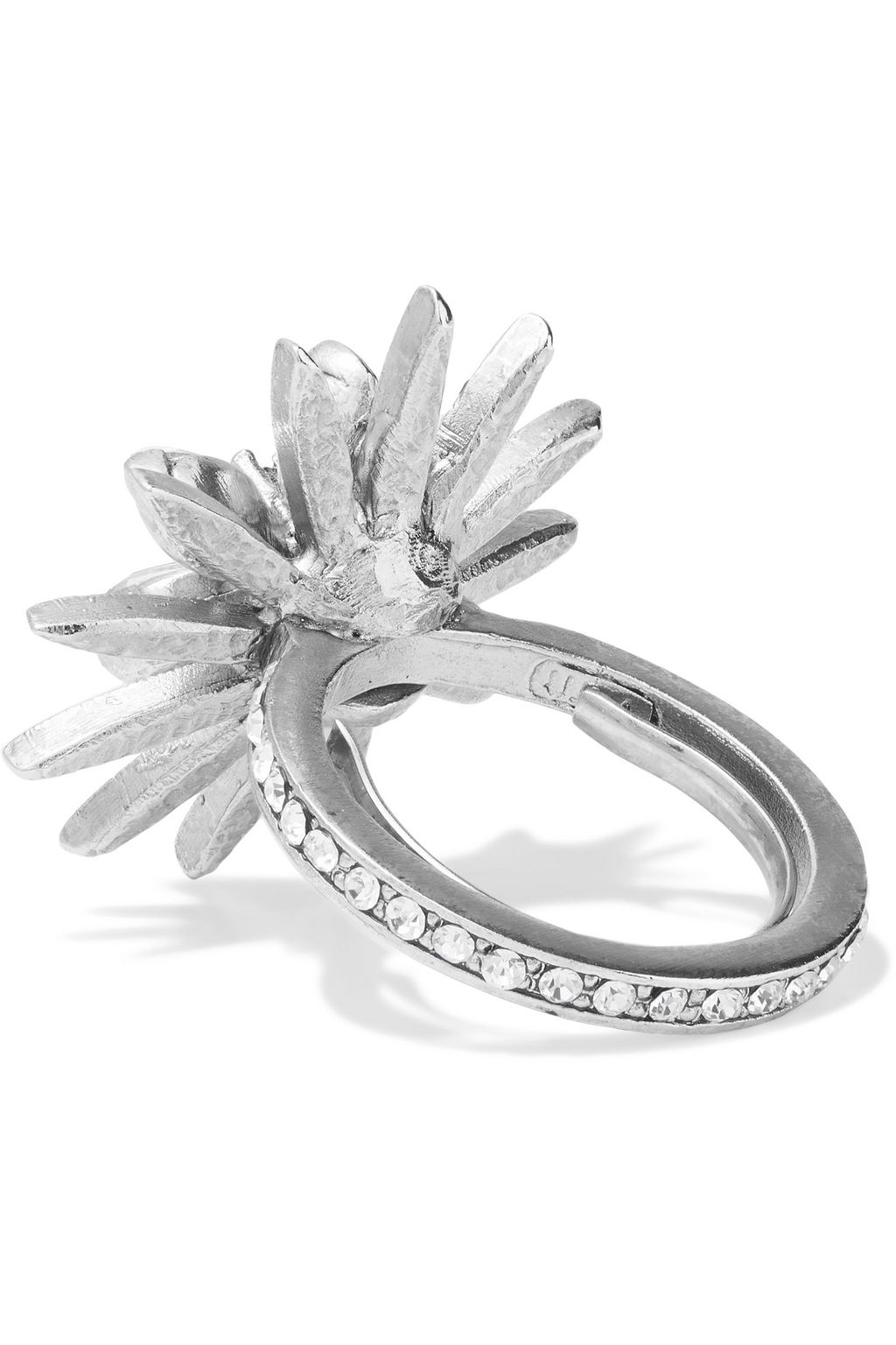 OSCAR DE LA RENTA Silver-tone crystal ring