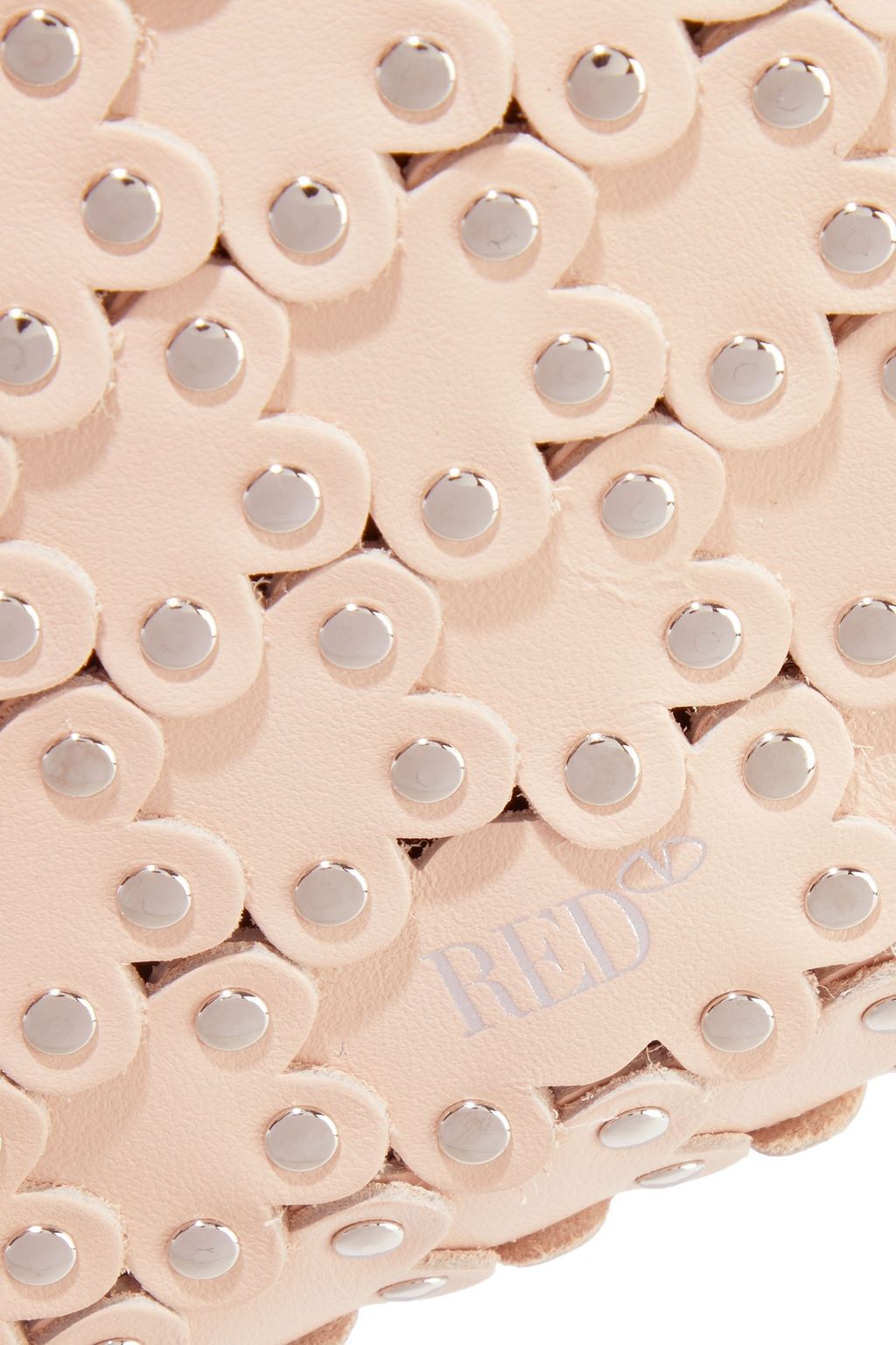 REDVALENTINO Flower Puzzle studded leather clutch