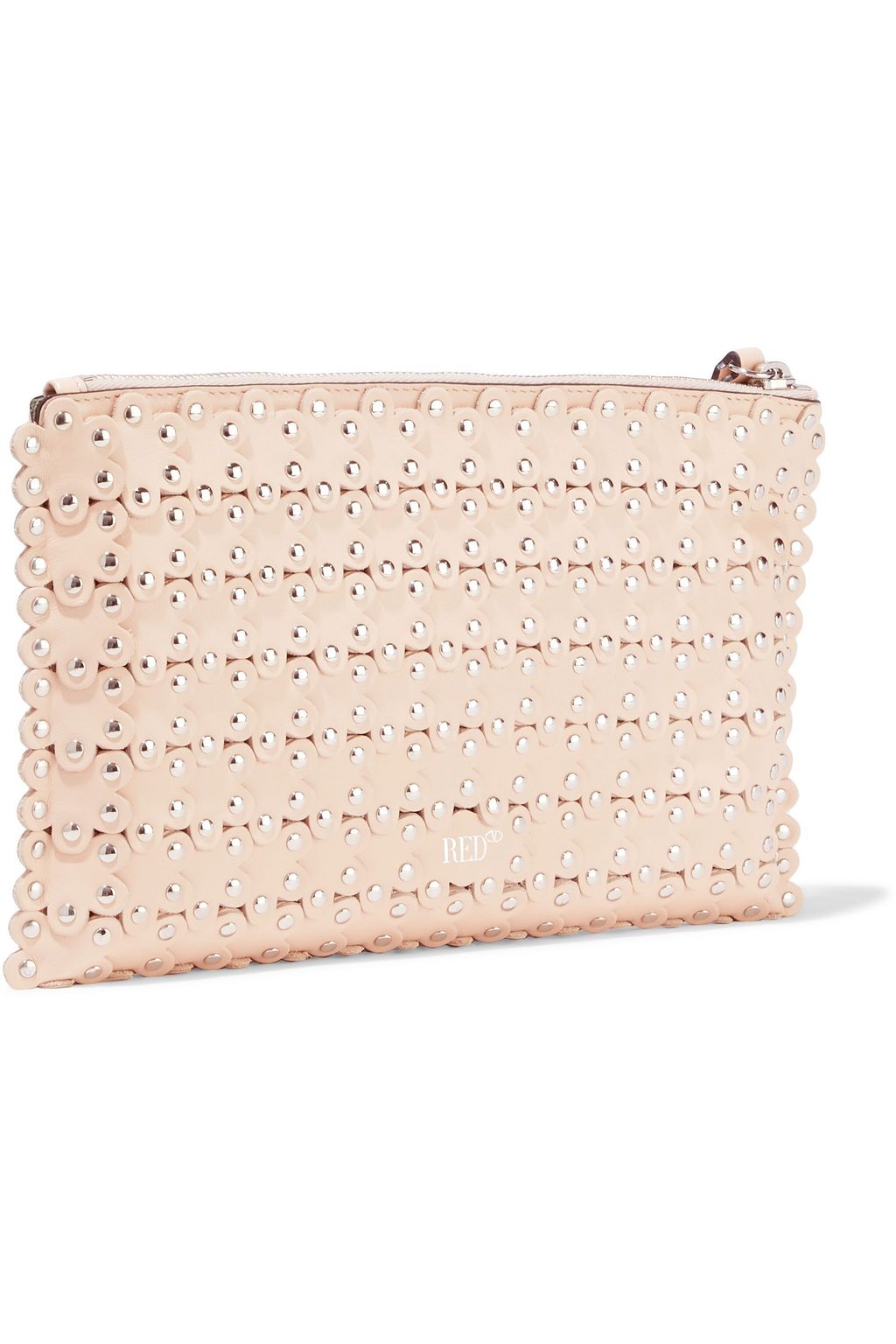REDVALENTINO Flower Puzzle studded leather clutch