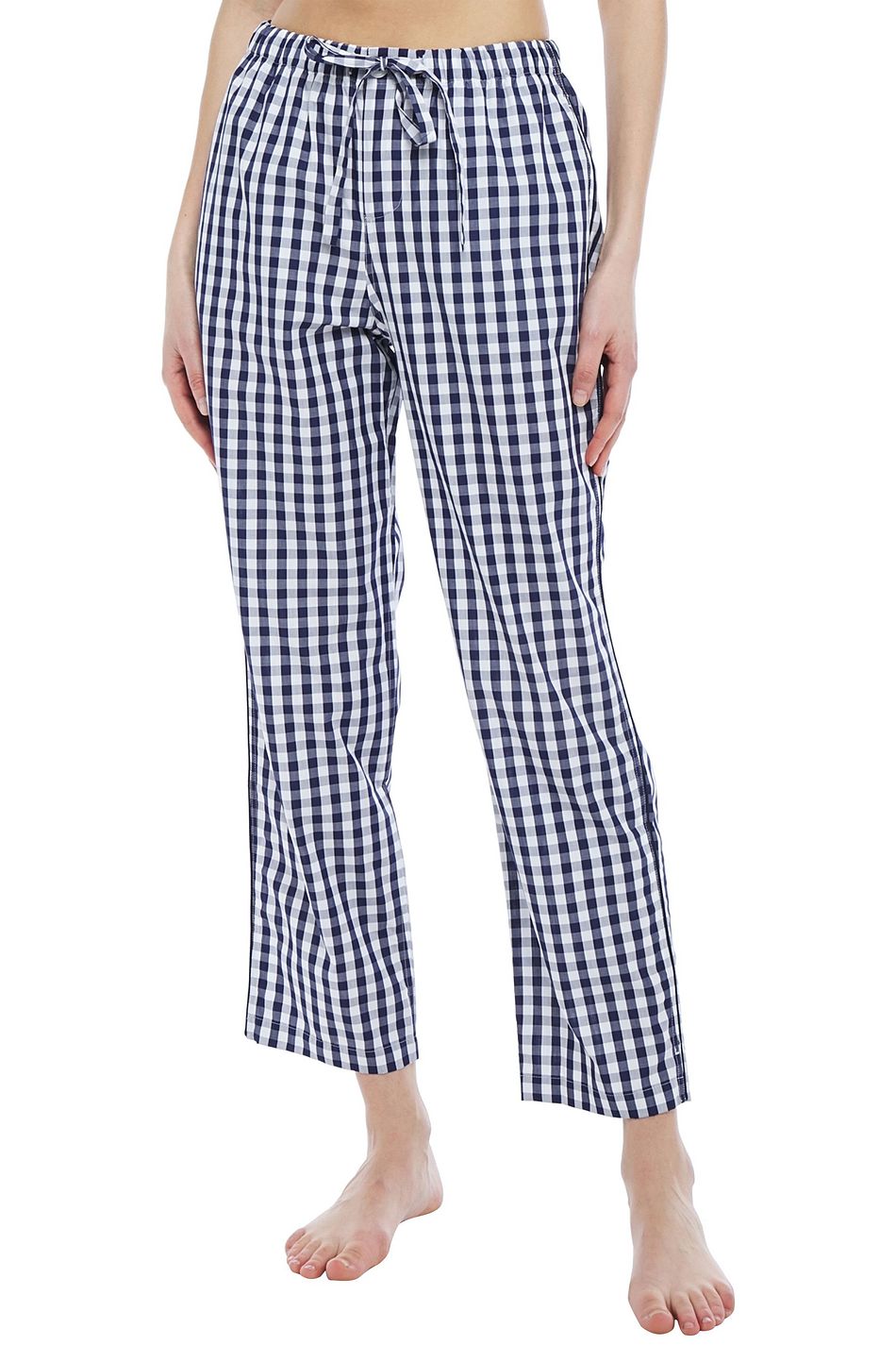 Navy Cropped gingham cottonpoplin pajama pants Sale up to 70 off