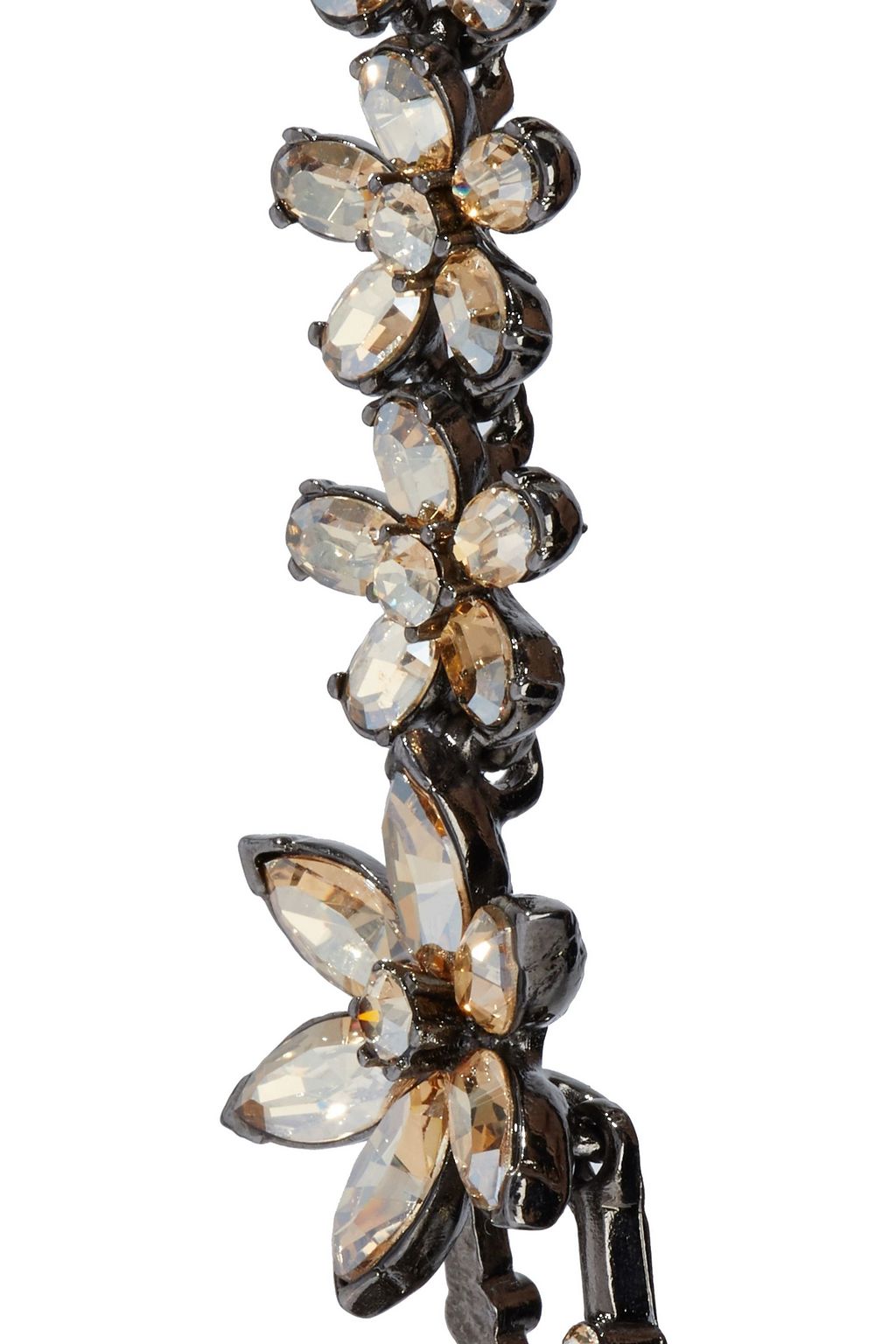 OSCAR DE LA RENTA Gunmetal-tone crystal necklace