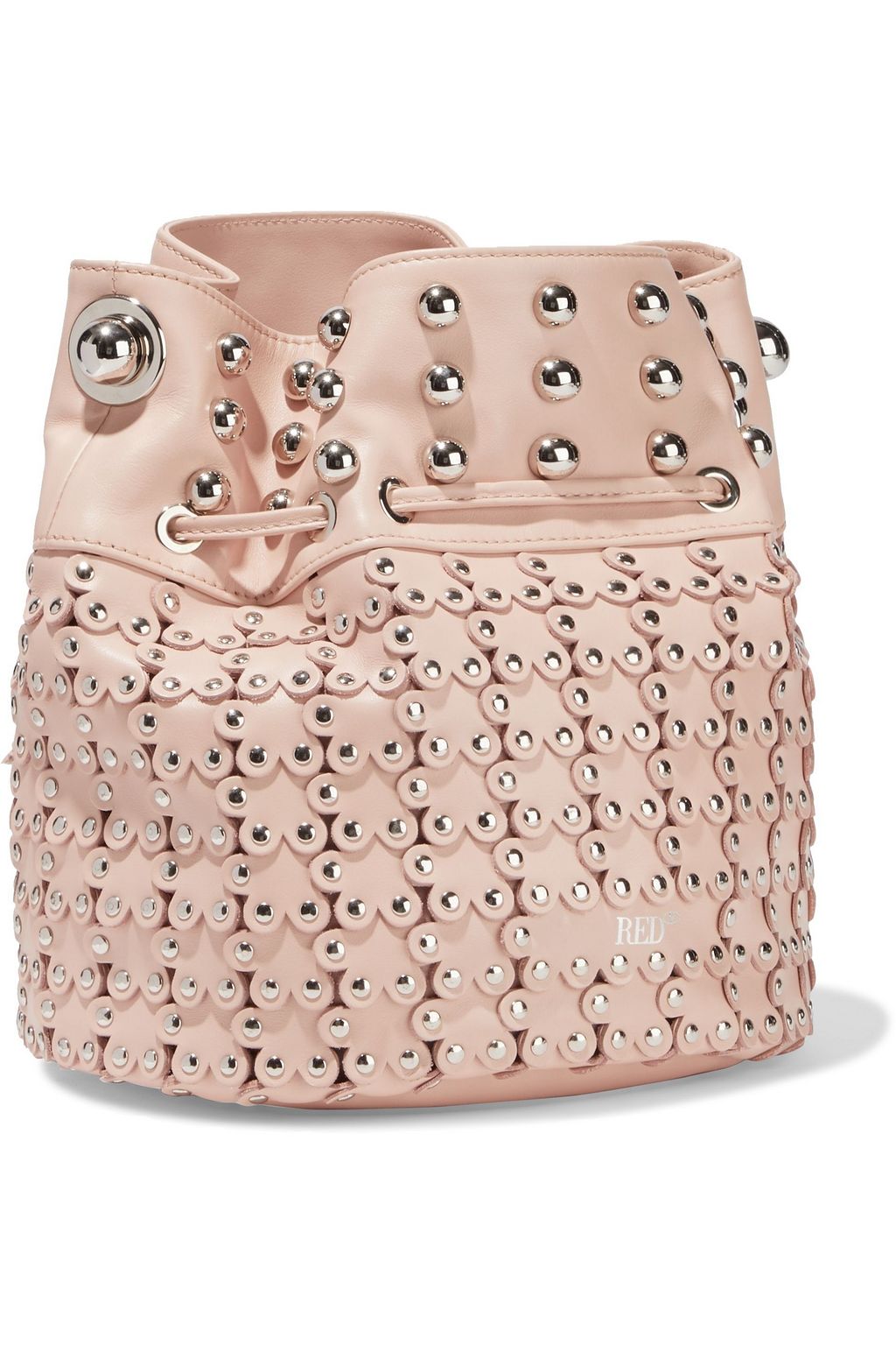 REDVALENTINO Flower Puzzle studded leather bucket bag
