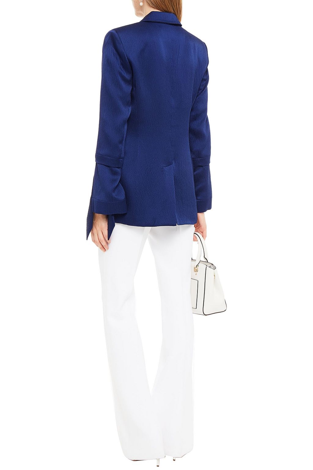 ROLAND MOURET Karon double-breasted hammered silk-satin blazer