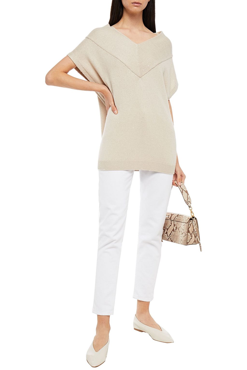 BRUNELLO CUCINELLI Sequin-embellished cashmere sweater