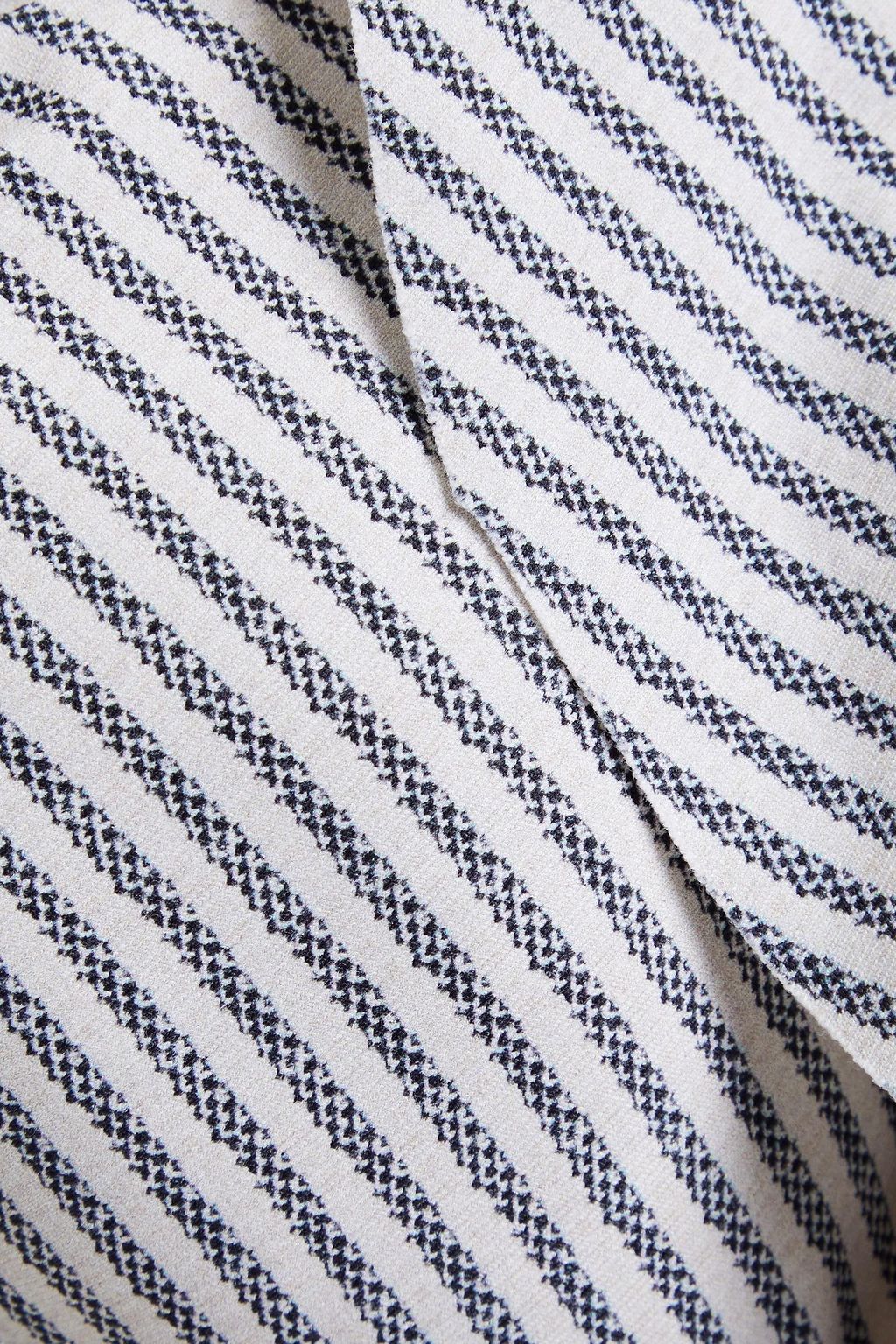 EBERJEY Ruffled striped bikini top
