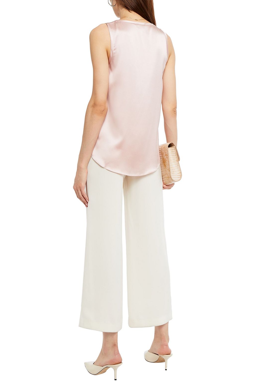 BRUNELLO CUCINELLI Silk-blend satin tank
