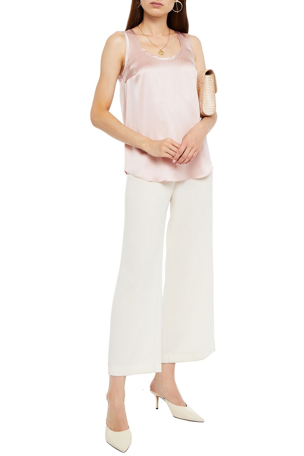 BRUNELLO CUCINELLI Silk-blend satin tank