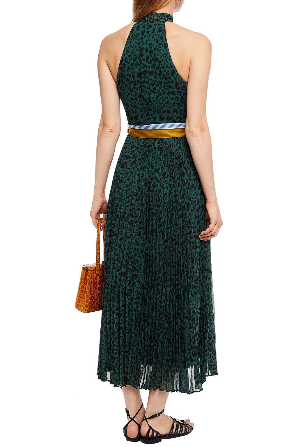 ZIMMERMANN Belted pleated leopardprint midi dress Sale up