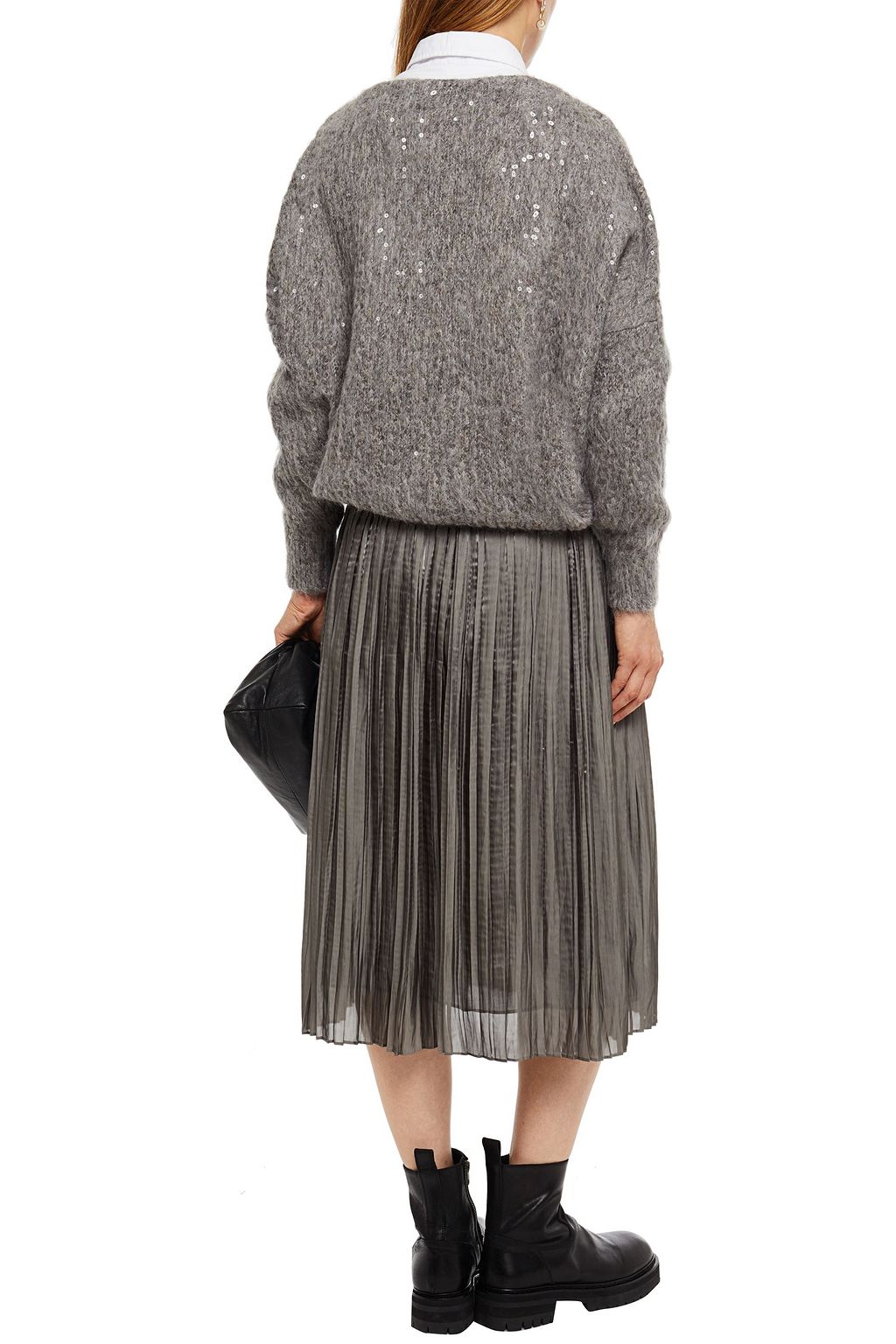 BRUNELLO CUCINELLI オーバーサイズ 装飾付き ブラッシュドニット セーター